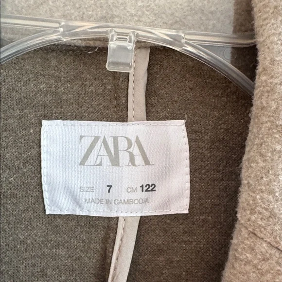 Zara Beige Buttoned coat - Picture 2 of 4